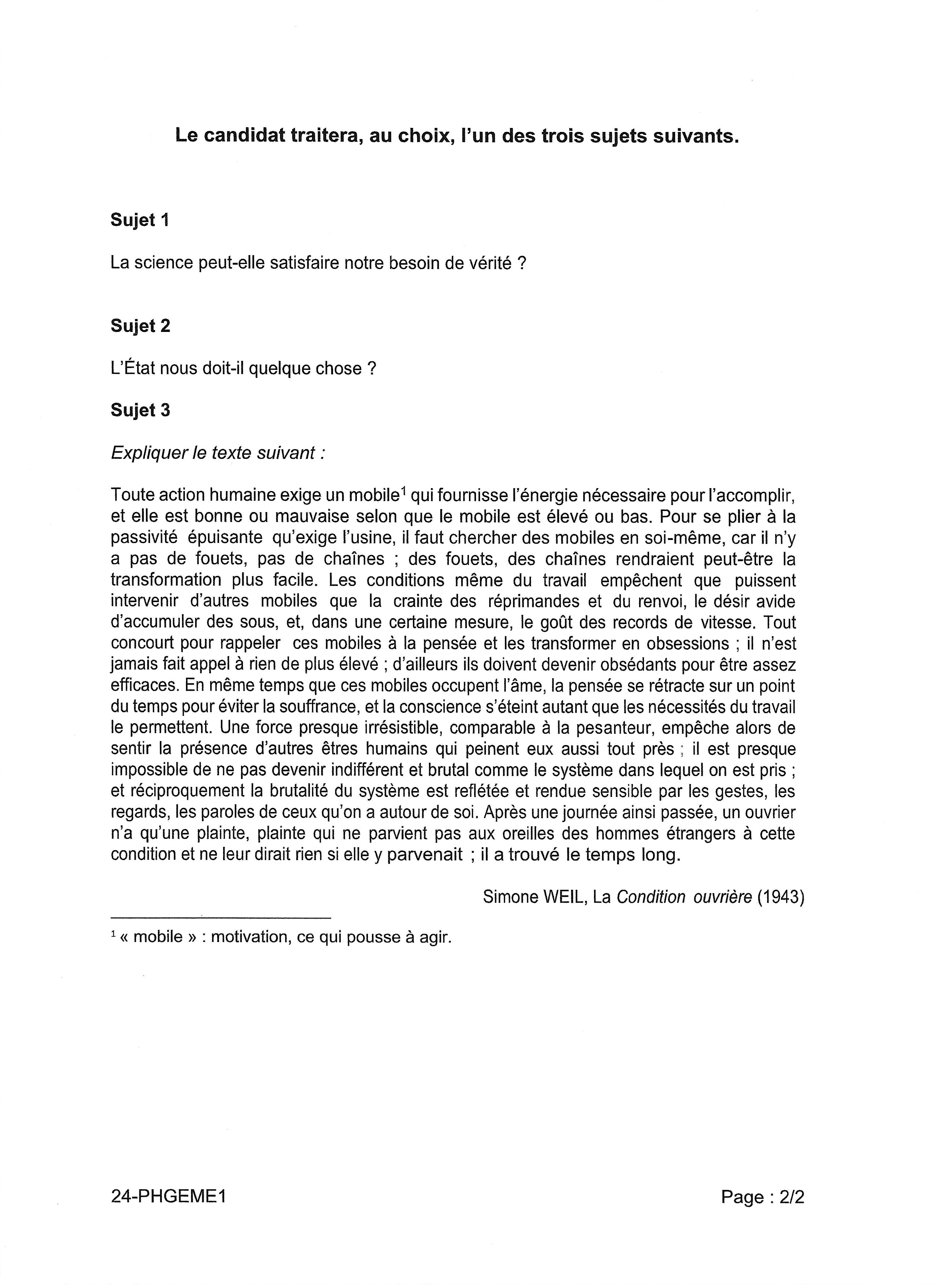 Bac G�n�ral 2024